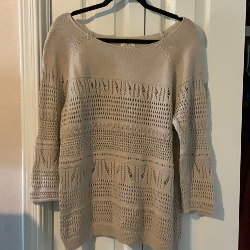 St John’s Bay tan open weave sweater